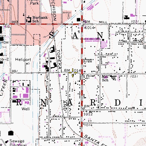 Topographic Map of Saint Mark Missionary Baptist Church, CA