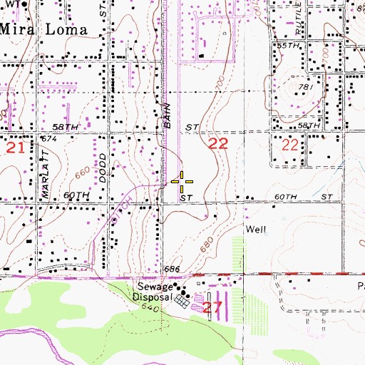 Topographic Map of The Church of Jesus Christ of Latter Day Saints, CA