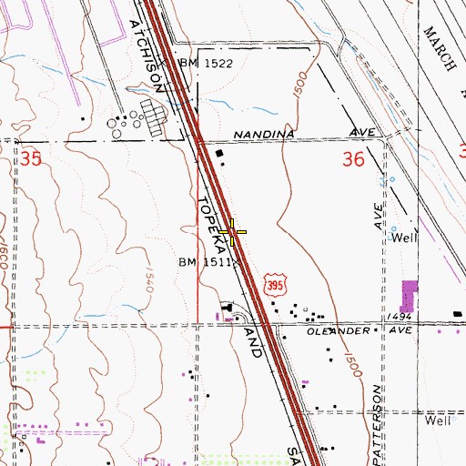 Topographic Map of Interchange 23, CA