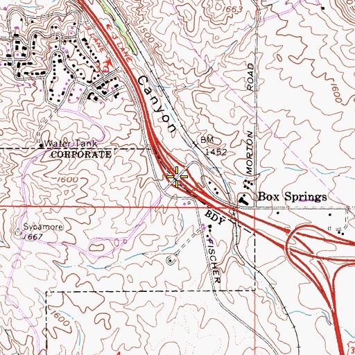 Topographic Map of Interchange 30A, CA