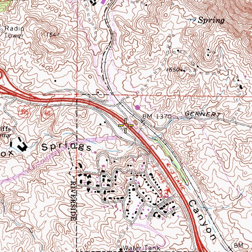 Topographic Map of Interchange 30B, CA