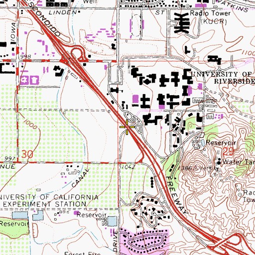 Topographic Map of Interchange 32A, CA