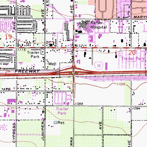 Topographic Map of Interchange 64, CA