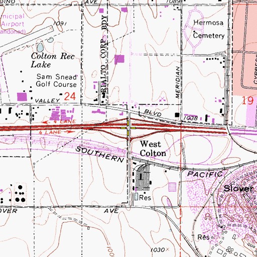 Topographic Map of Interchange 69, CA