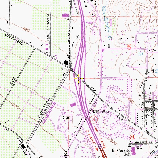 Topographic Map of Interchange 93, CA