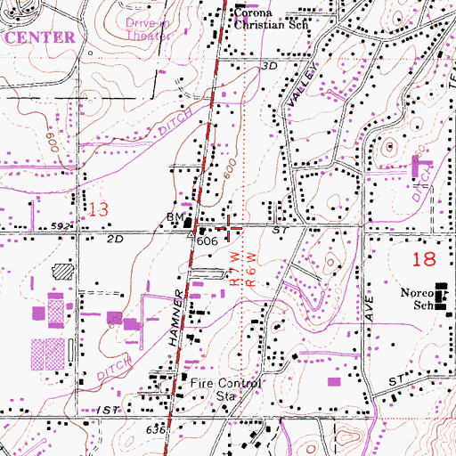 Topographic Map of Interchange 98, CA
