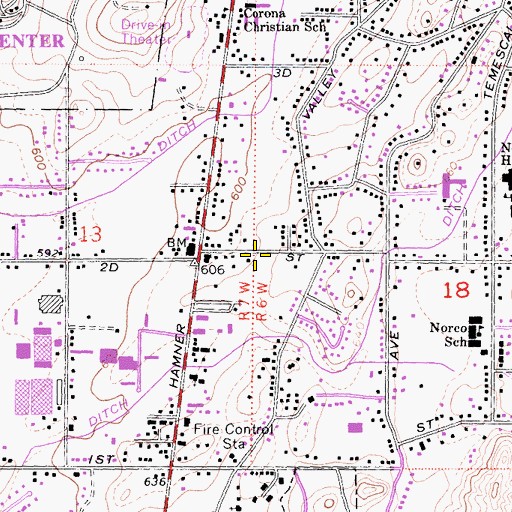 Topographic Map of Interchange 98, CA