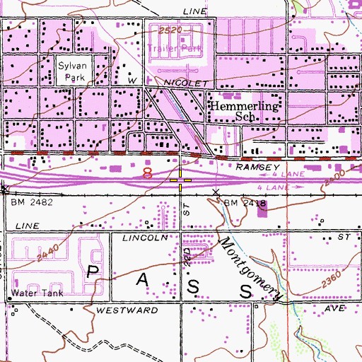 Topographic Map of Interchange 99, CA