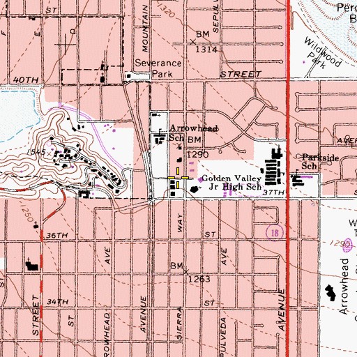 Topographic Map of California State Forestry and Fire Protection Department, CA