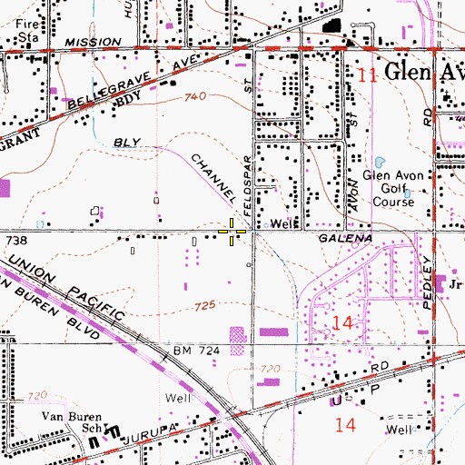 Topographic Map of Riverside County Library, CA