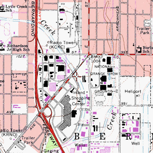 Topographic Map of San Bernardino County Fire Department Hazardous Materials Division Fire Marshal, CA