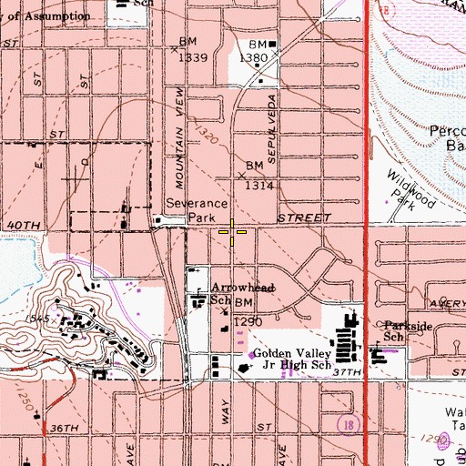 Topographic Map of Campus Crusade For Christ Church, CA