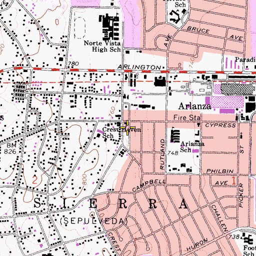 Topographic Map of Centro Christiano de Vida, CA