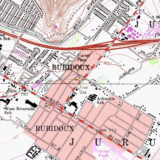 Topographic Map of Church of God Seventh Day Word of Life, CA