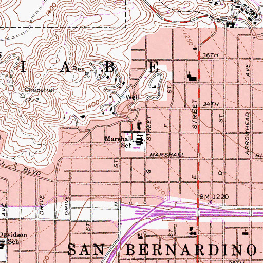 Topographic Map of Emmanuel United Methodist Church, CA