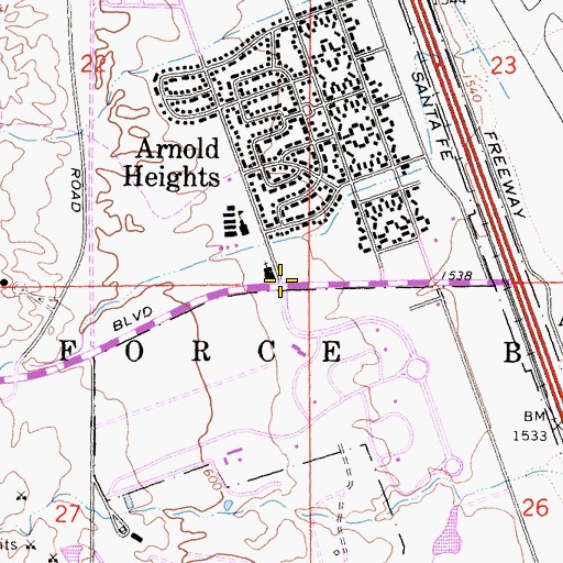 Topographic Map of Gods House of Favor Church, CA