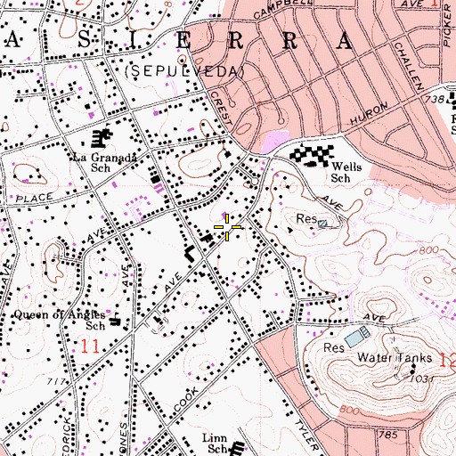 Topographic Map of Learning Bee School, CA