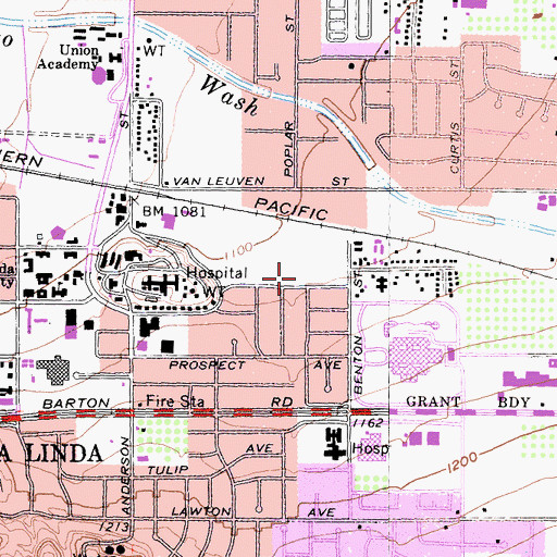 Topographic Map of Loma Linda Childrens Center Kindergarten, CA