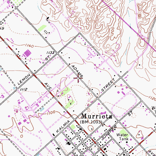 Topographic Map of Murrieta Valley Christian Academy, CA