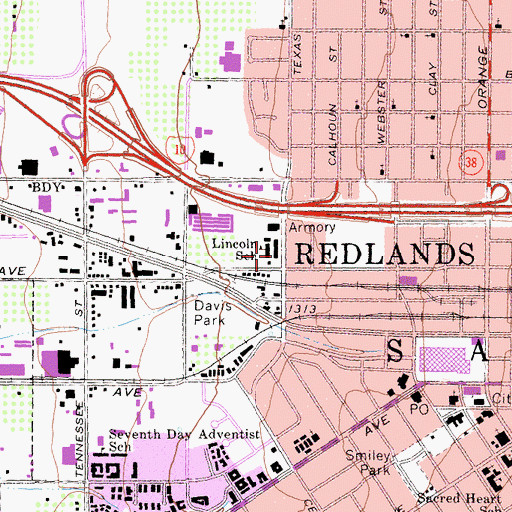 Topographic Map of Orangewood Alternative School, CA