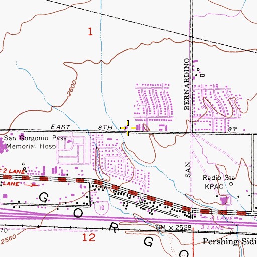 Topographic Map of Pass Christian School, CA