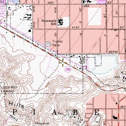 Topographic Map of Petros Christian Academy, CA