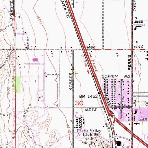 Topographic Map of Praise Fellowship Christian Academy, CA