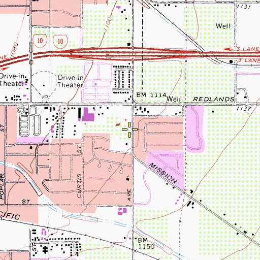 Topographic Map of Taylor Junior Academy, CA