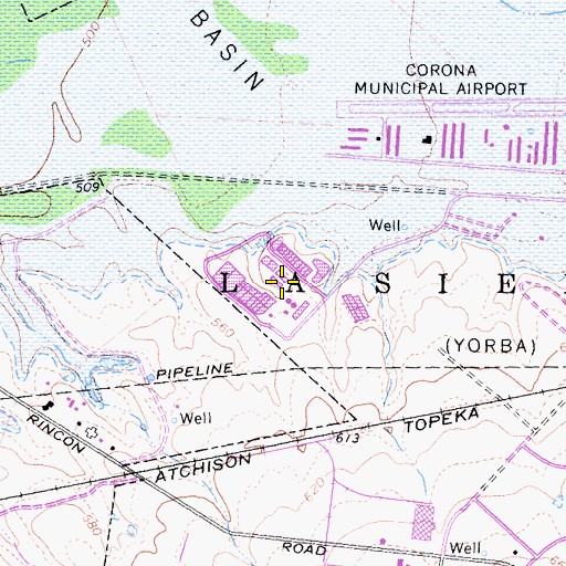 Topographic Map of Corona Sewage Treatment Plant Number 1, CA