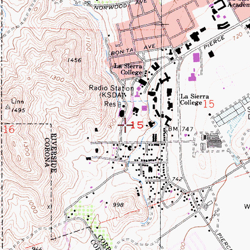 Topographic Map of Clough Park, CA
