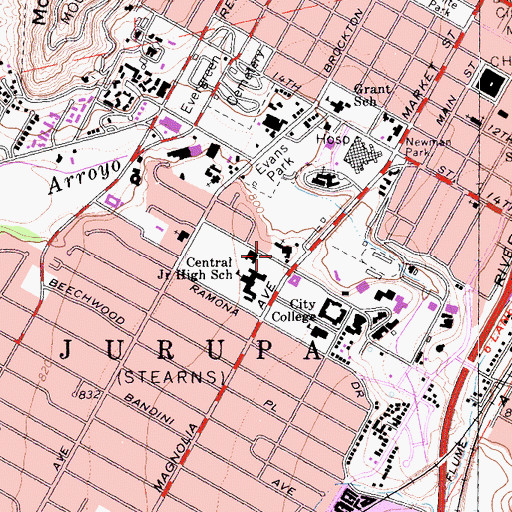 Topographic Map of All Saints Garden Academy, CA