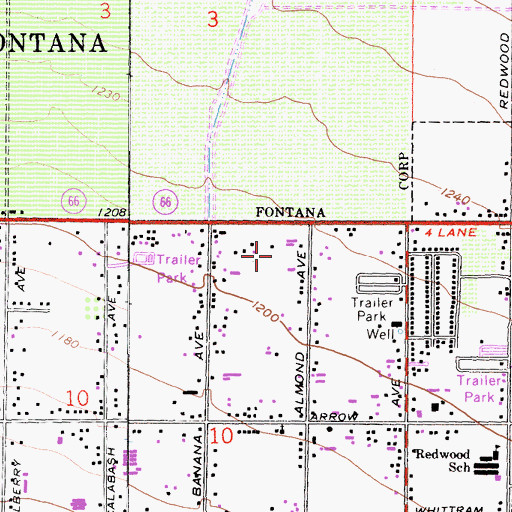 Topographic Map of Almond Elementary School, CA