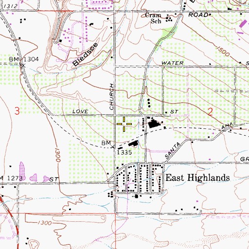 Topographic Map of Arroyo Verde Elementary School, CA