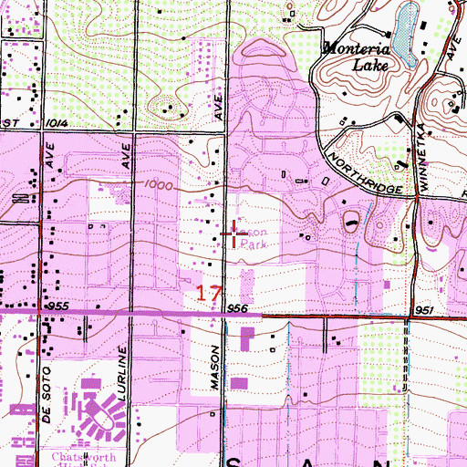 Topographic Map of Mason Park, CA