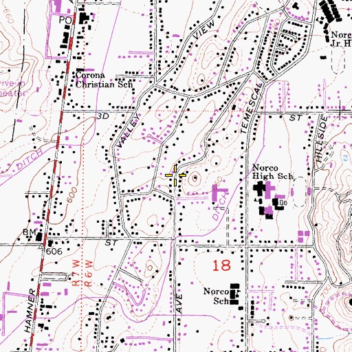 Topographic Map of Creative Teaching School, CA