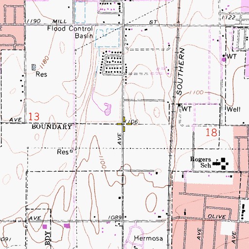 Topographic Map of Doctor Ernest Garcia Elementary School, CA