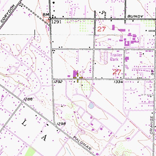 Topographic Map of Faith Baptist Academy, CA
