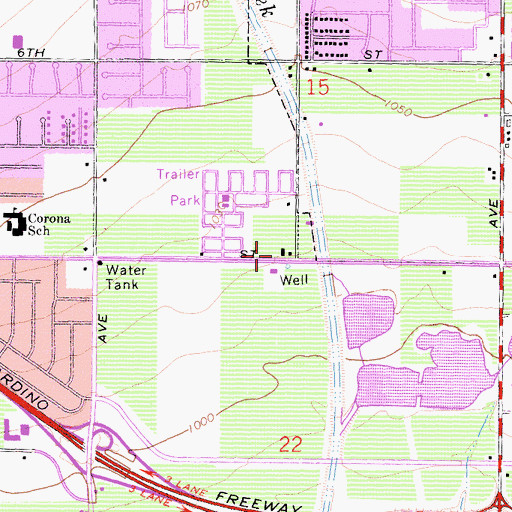 Topographic Map of Italo M Bernt Elementary School, CA