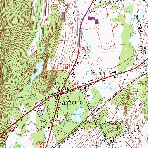 Topographic Map of Amenia Elementary School, NY