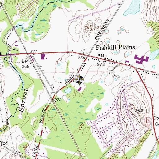 Topographic Map of Fishkill Plains Elementary School, NY