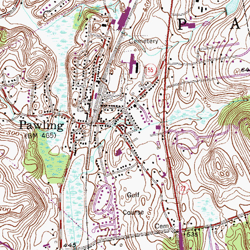 Topographic Map of Central Baptist Church of Pawling, NY