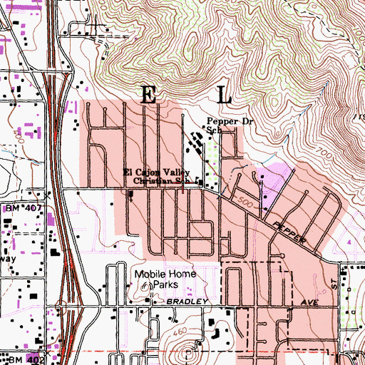 Topographic Map of First Assembly of God Church, CA