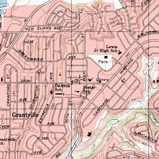 Topographic Map of Ascension Lutheran Church Childrens Center, CA