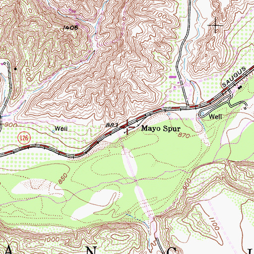Topographic Map of Mayo Spur, CA