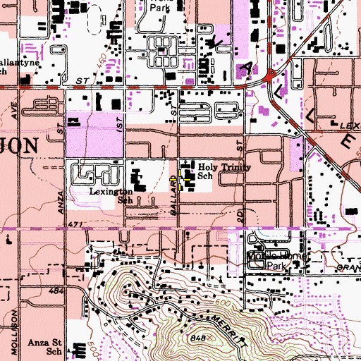 Topographic Map of Holy Trinity Youth Center, CA