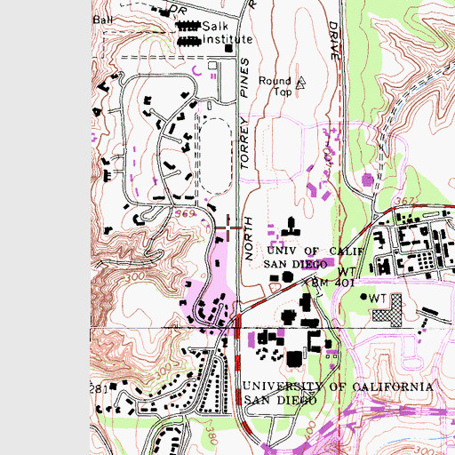 Topographic Map of Tioga Hall, CA