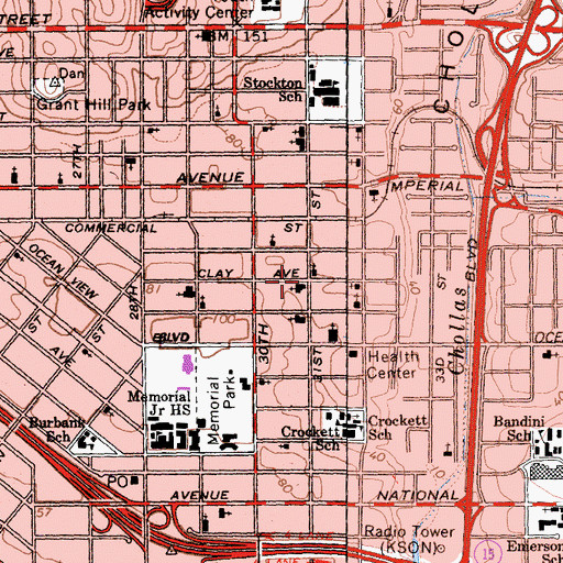 Topographic Map of Ambassador Baptist Church, CA