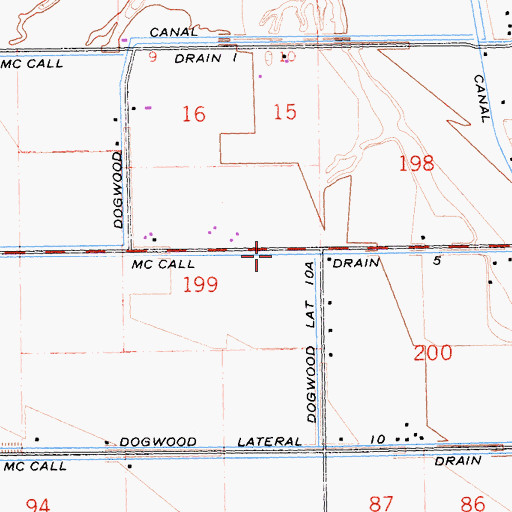 Topographic Map of McCall Drain Five, CA