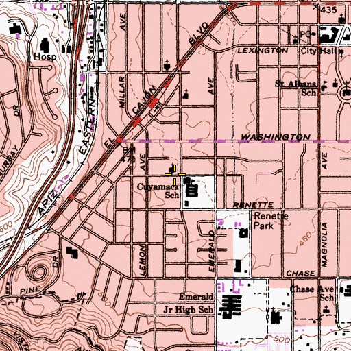 Topographic Map of Bethlehem Church, CA