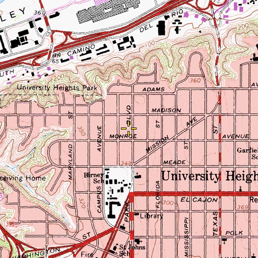 Topographic Map of Buddhas Light International Association, CA